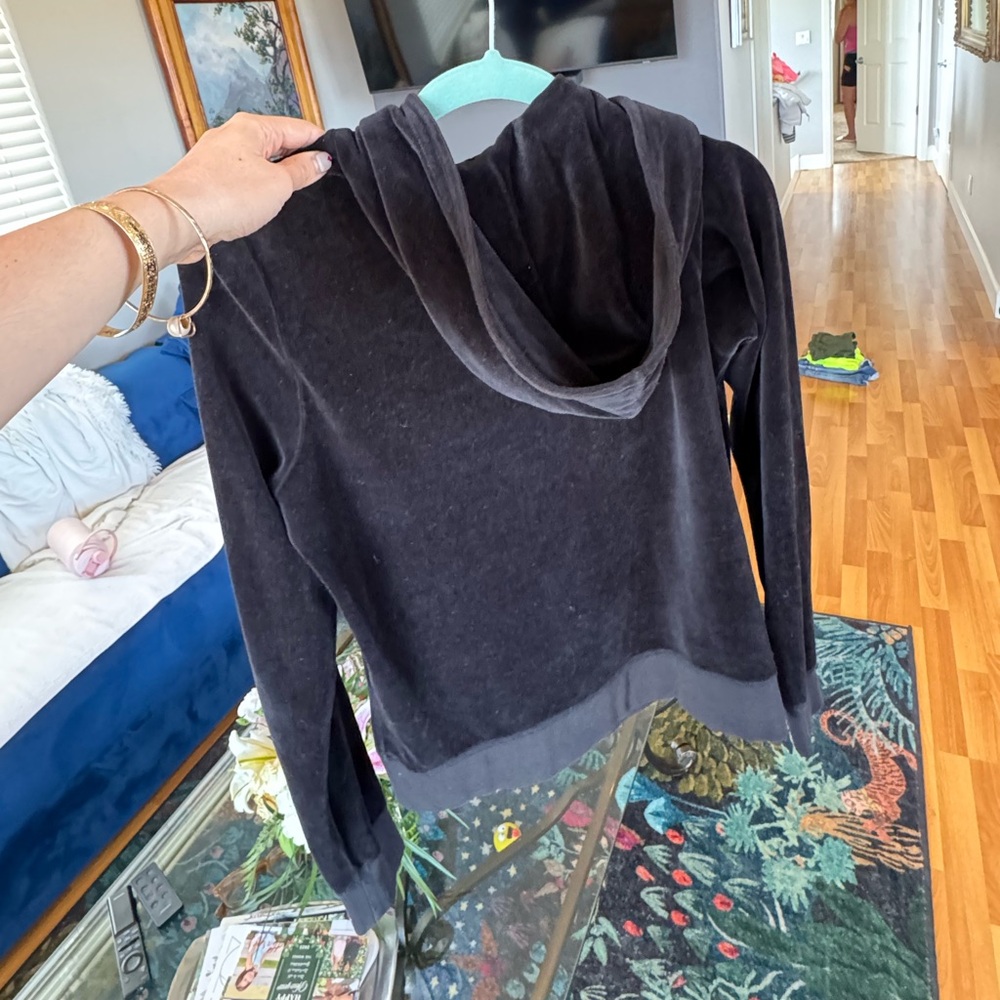 Juicy Couture Black Velvet Jacket with Juicy J charm zipper